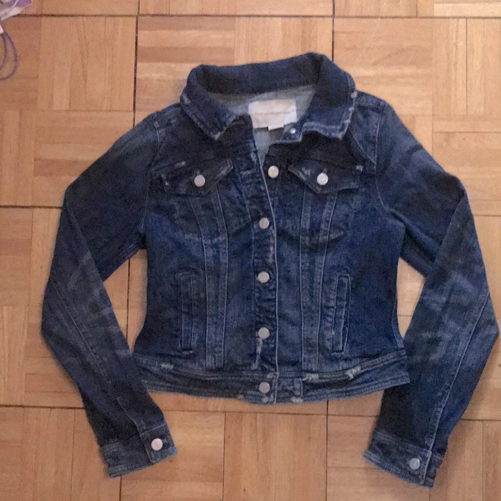 Pilcro and the letter press distressed jean jacket